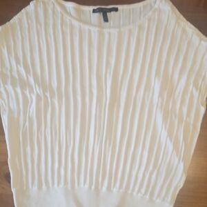 White House Black Market Cream Textured Blouse